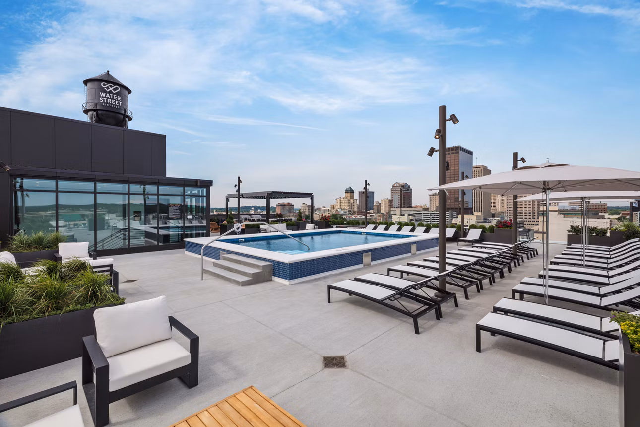 The Delco rooftop pool deck